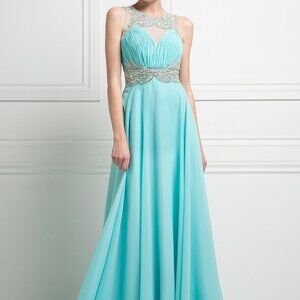 Illusion Neck A-Line Shape Evening Dress CDCK78